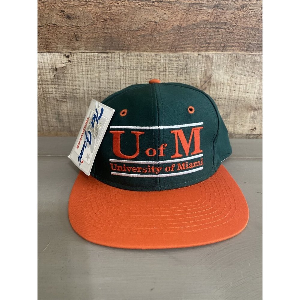 Vtg Miami Hurricanes Hat Strap Back The Game Big Logo Cap Football Cap  NWT